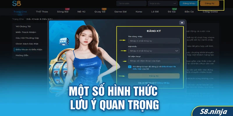 Đăng ký S8Club - Hướng dẫn chi tiết từ A đến Z để bắt đầu trải nghiệm tốt nhất 3 Một số hình thức và lưu ý quan trọng khi đăng ký tài khoản tại S8